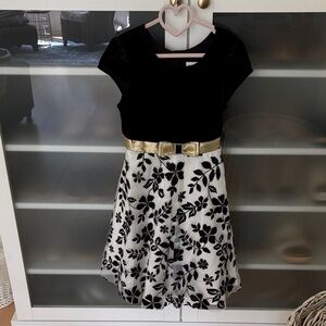 Jona Michelle Black and Gold Floral Dress